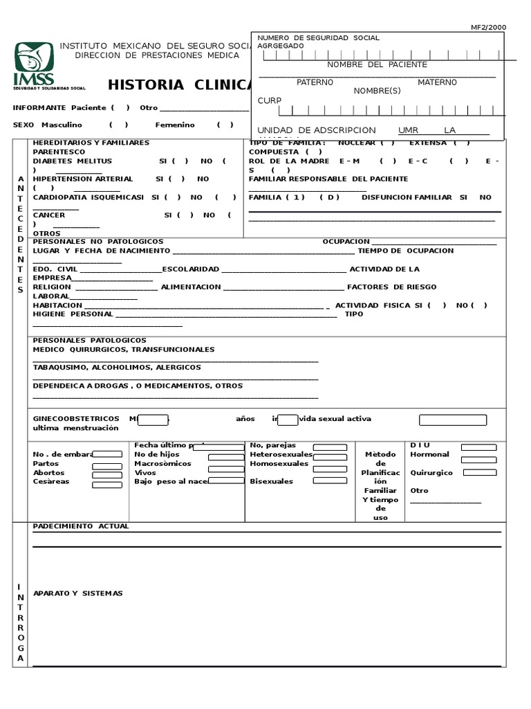 Mf2 Historia Clinica 1 Imss