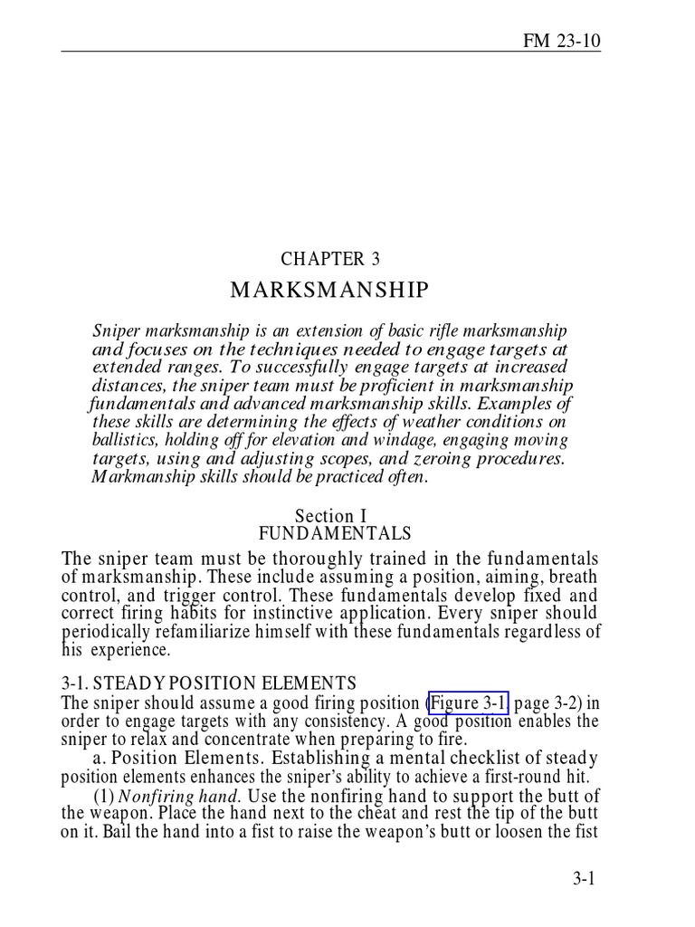 Sniper Marksmanship Fundamentals | PDF | Sniper | Telescopic Sight