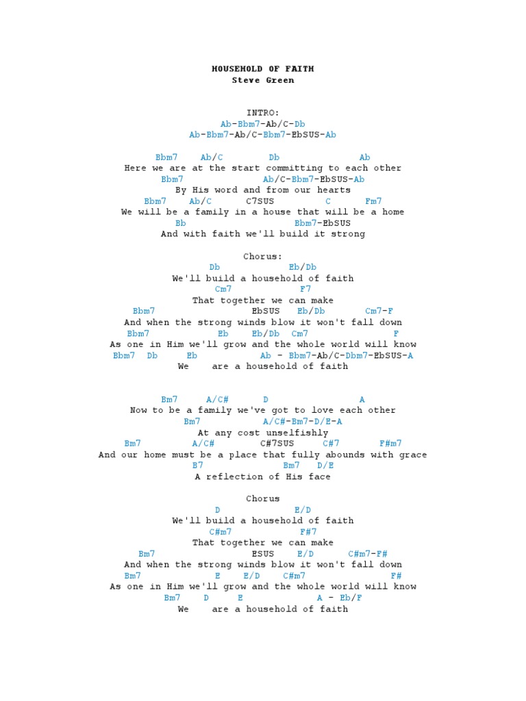 Household Of Faith Steve Green