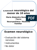 Examen neurológico del menor de 10 años