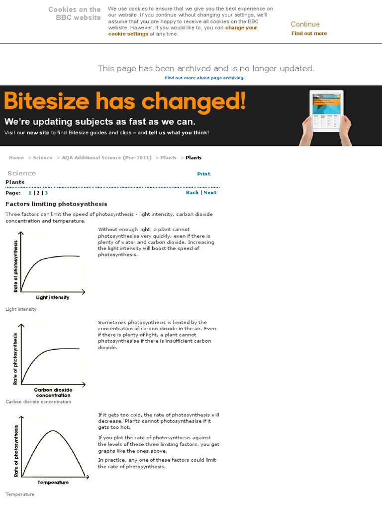 BBC GCSE Bitesize Factors Limiting Photosynthesis PDF