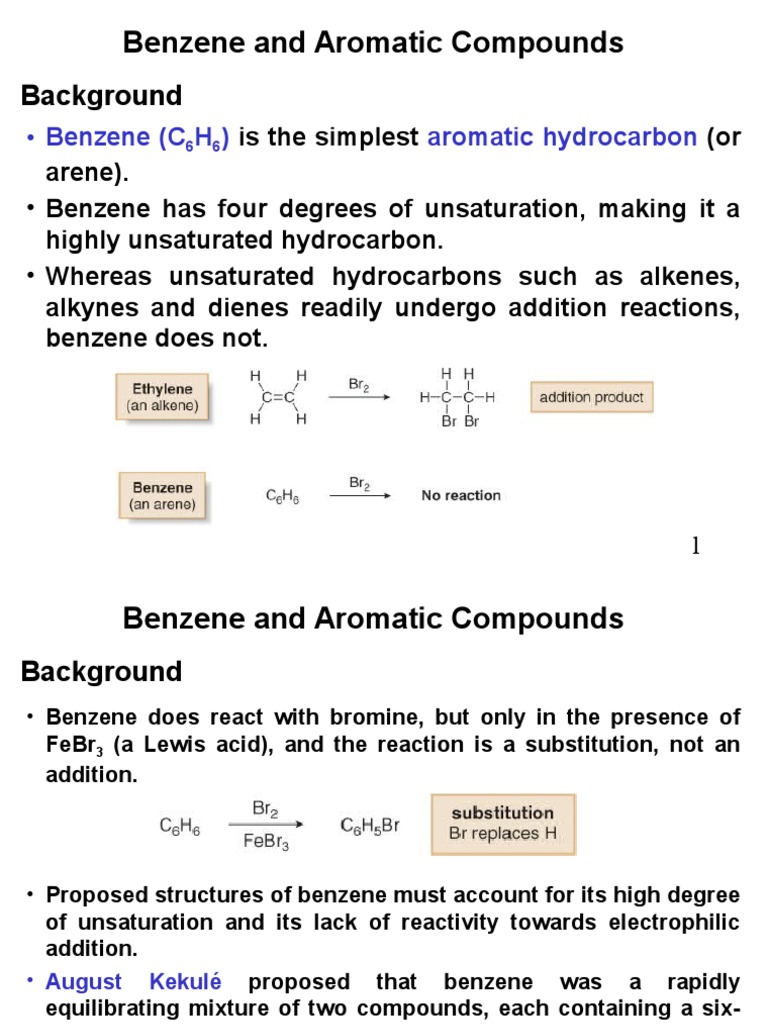 Benzene and Aromatic Compounds Overview | PDF | Aromaticity ...