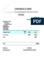 Invoice: Max Jin International Co., Limited