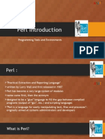 Perl Introduction: Programming Tools and Environments