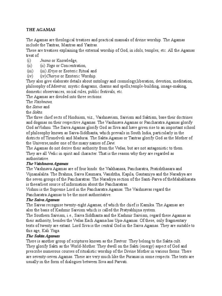 Overview of Hindu Agamas and Their Types | PDF