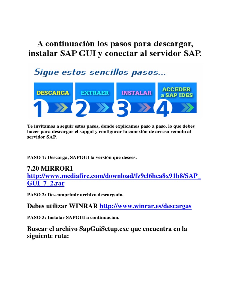 Pasos para Conectar Al Servidor Sap Ides | PDF | Tecnología