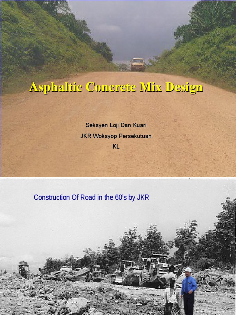 Asphaltic Concrete Mix Design PDF Road Surface Asphalt