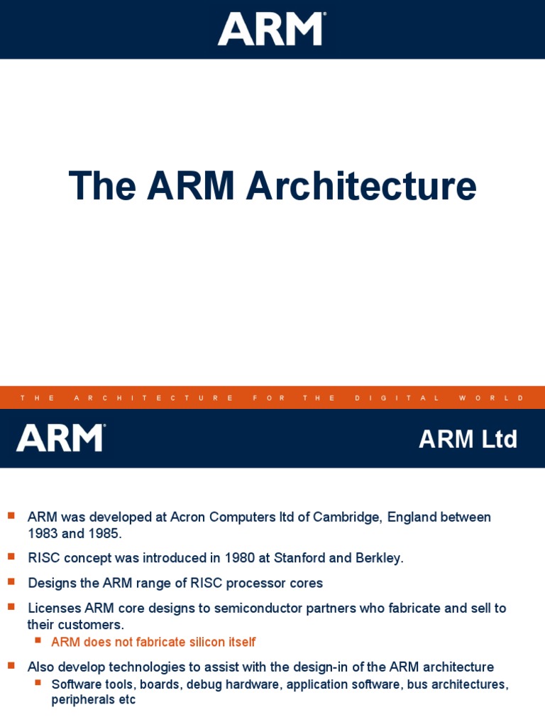 1 ARM Introduction | PDF | Arm Architecture | Instruction Set