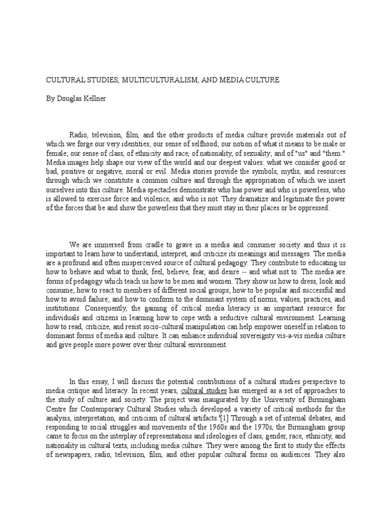 Media Culture and Critical Identity Formation | PDF | Cultural Studies ...