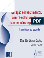 Tributação e Investimento - Incentivo Ao Esporte