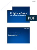 Hybris Developer Training Part II - Commerce - Module 01 - Introduction