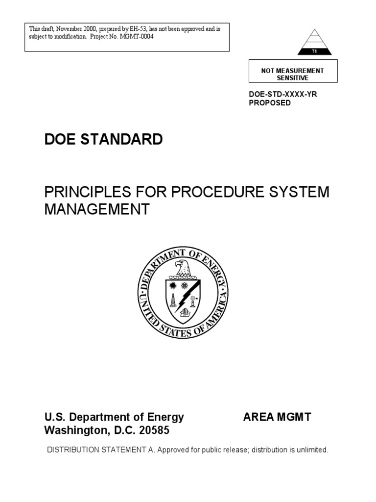 Principles for Procedure Management | PDF | United States Department Of ...