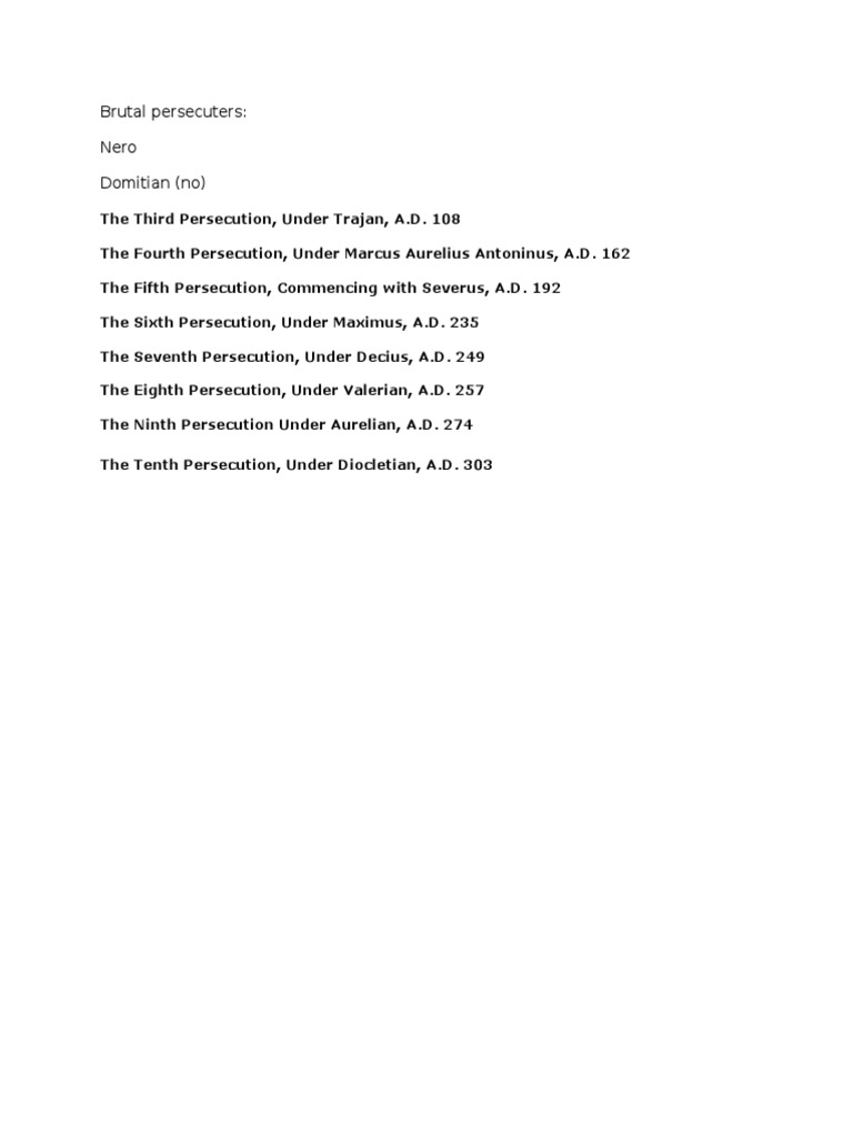 Roman Persecutions of Christians | PDF