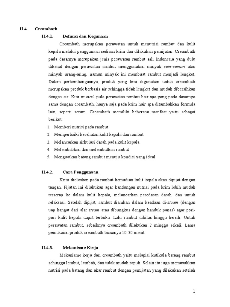 Creambath Dan Hair Mask PDF