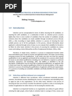 Download SELECTION PROCESS AS HUMAN RESOURCE FUNCTION by shillingi SN2587050 doc pdf