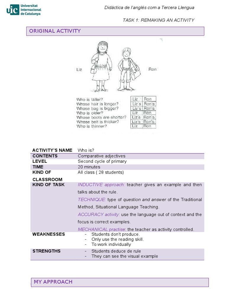 Task 1 - Communicative Task | PDF | Language Education | Teaching