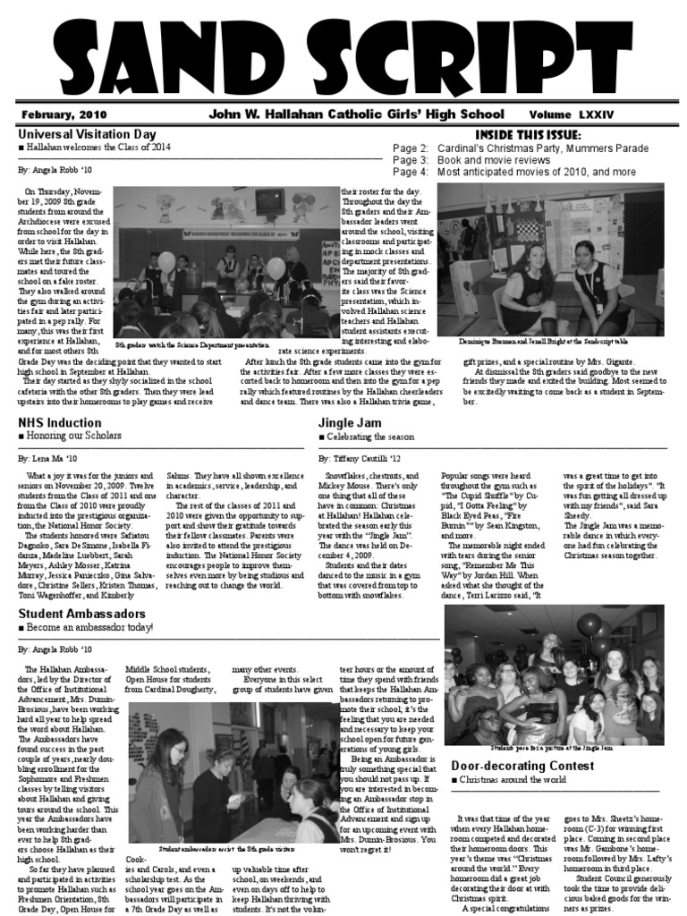 Hallahan's Jingle Jam & 8th Grade Day | PDF | Leisure