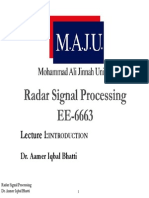Lect 1 Introduction Radar Signal Processing
