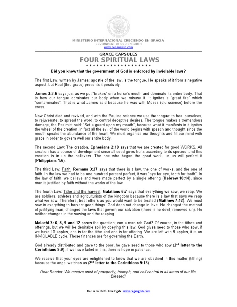 Four Spiritual Laws | PDF | Grace In Christianity | Epistle To The Romans