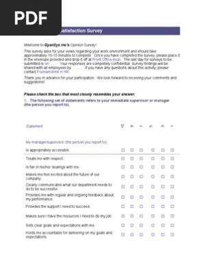2.7.2 Employee Satisfaction Survey