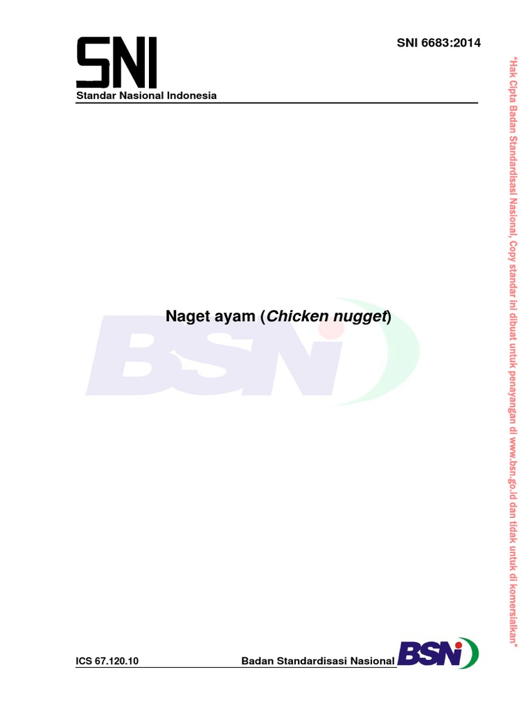 SNI 6683 2014 Nugget Ayam