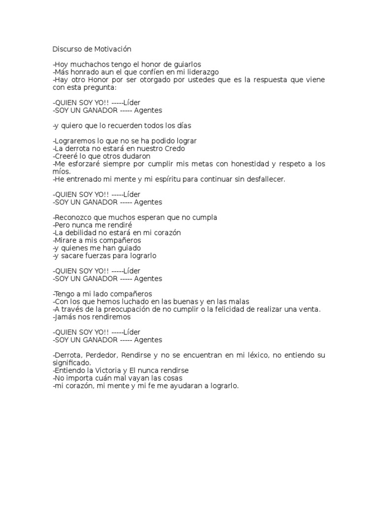 Discurso de Motivación