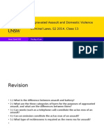Aggravated Assault and Domestic Violence: Criminal Laws, S2 2014, Class 13