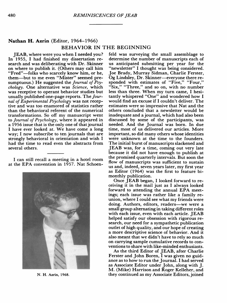 Behavior in The Beginning Azrin | PDF | Science & Mathematics
