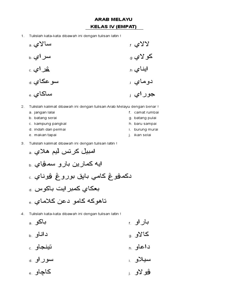 Arab Melayu Pdf