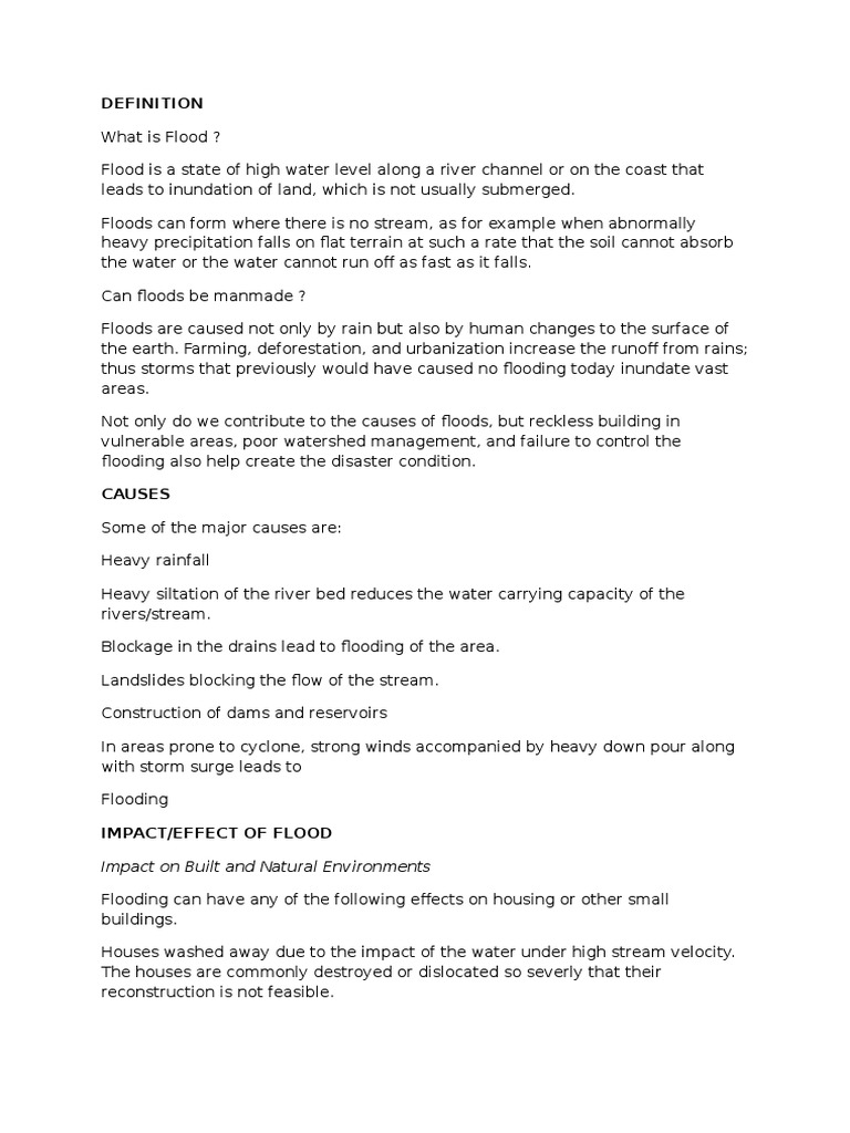 Definition PDF Flood Physical Geography