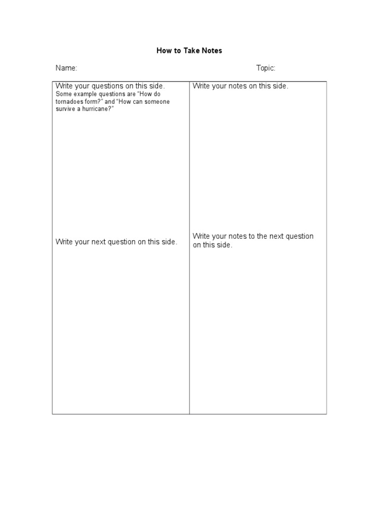 How to take notes pdf