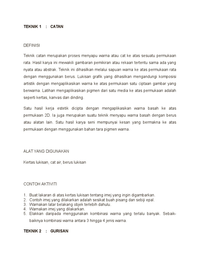 Tugasan Seni Dalam Pendidikan Pdf