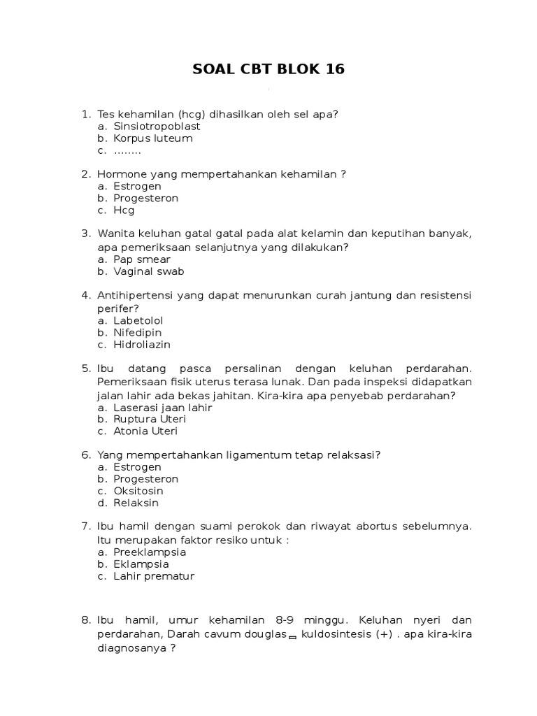 Soal Blok Reproduksi