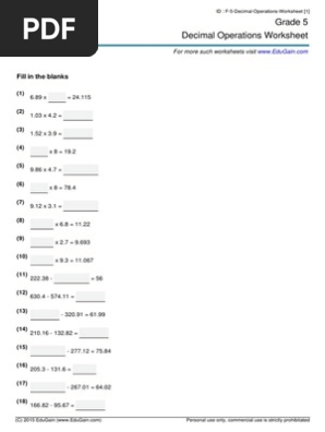 grade5 decimal operations worksheet pdf pdf