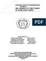 Software Quality Factors and Subfactors