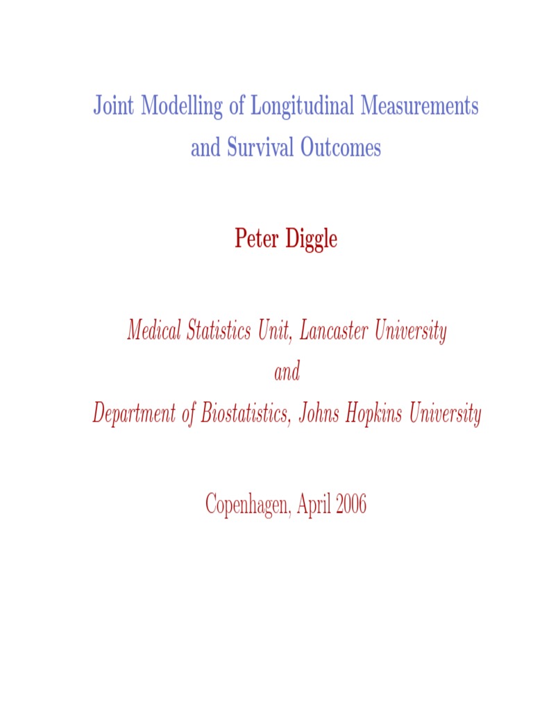 Joint Modelling of Longitudinal Data | PDF
