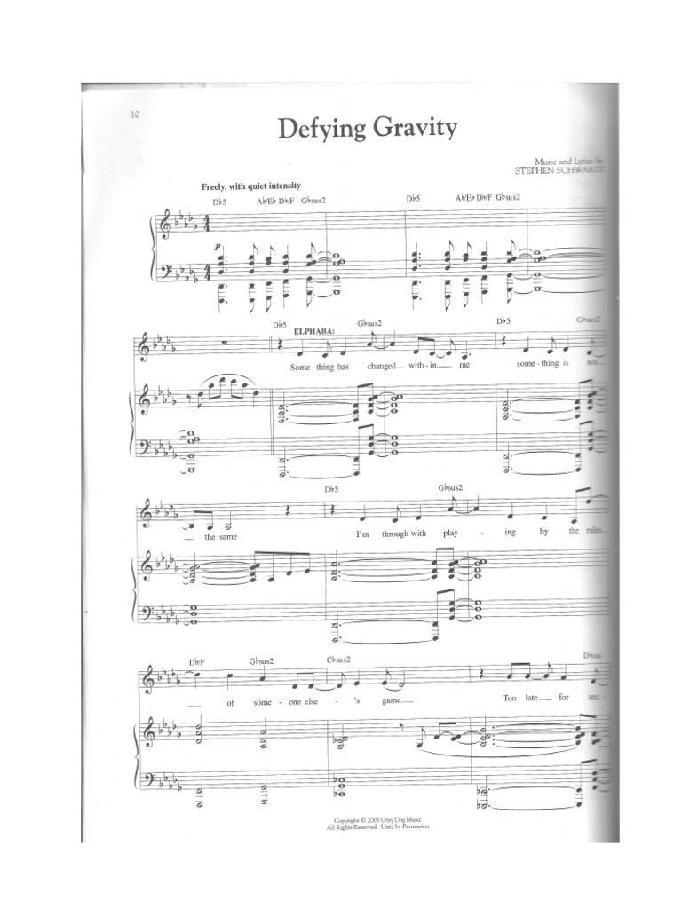 Wicked Defying Gravity Solo