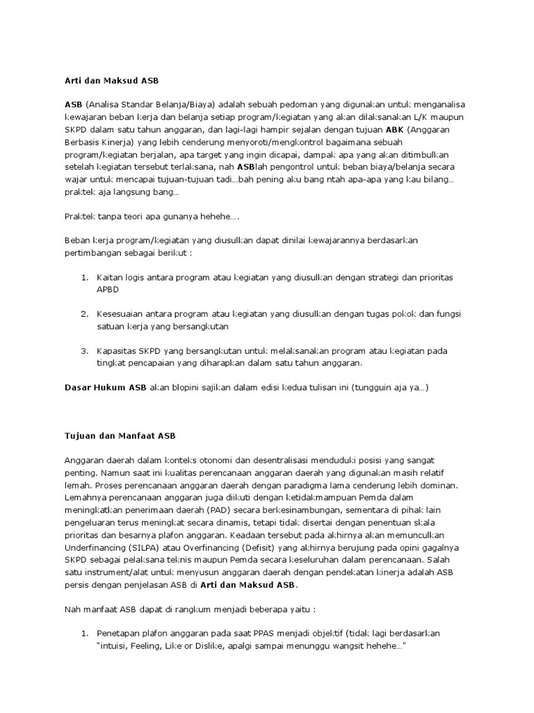 Arti Dan Maksud ASB