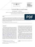 Parafoveal-On-Foveal Effects in Normal Reading: Alan Kennedy, Joe L Pynte