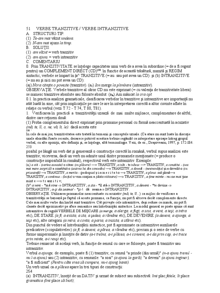 51 Verbe Tranzitive Pdf