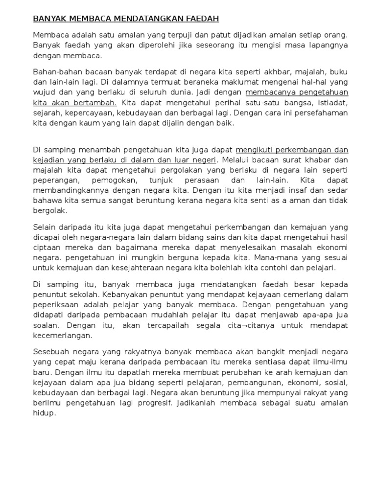 Banyak Membaca Mendatangkan Faedah Pdf