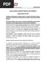 ÁGUA SOFRE AUMENTO BRUTAL EM PAREDES