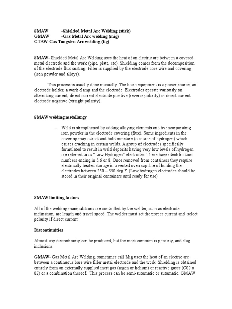 Welding Short Notes | Welding | Joining