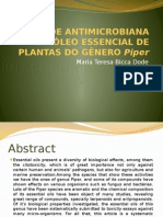 Atividade Antimicrobiana Do Óleo Essencial de Plantas Do