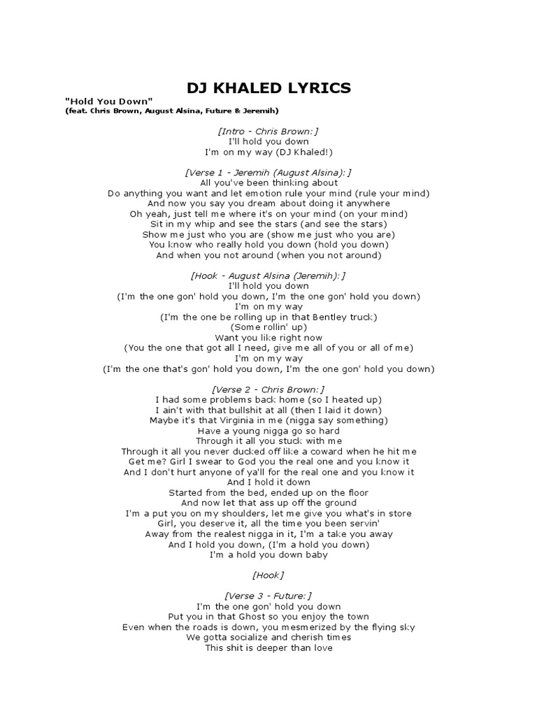 DJ KHALED LYRICS.docx | Songs Written | Entertainment (General)