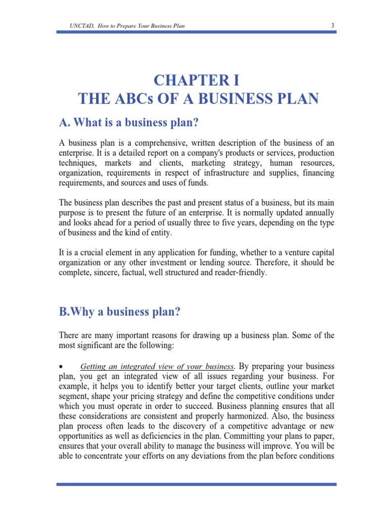 Example of chapter one business plan image