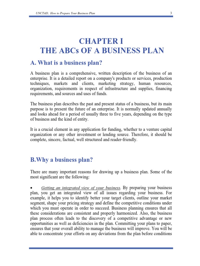 business plan chapter five