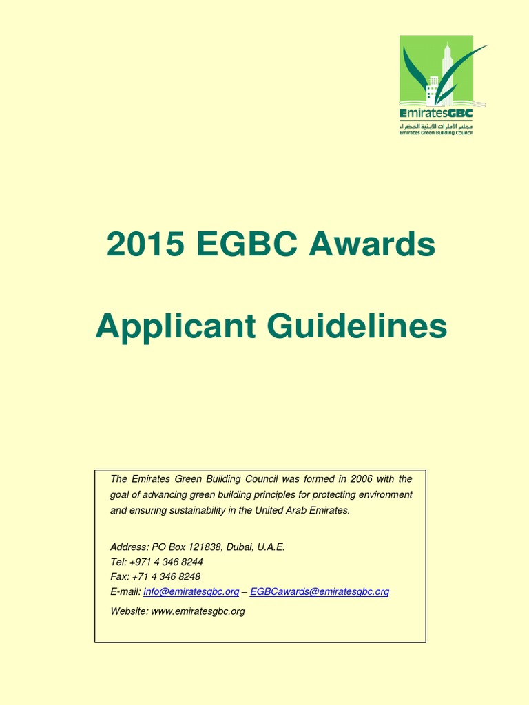 2015 EGBC Awards Applicant Guidelines | PDF | Green Building ...