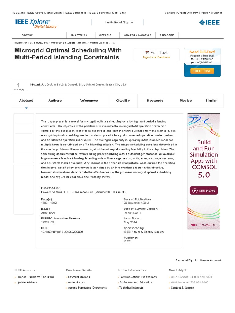 Microgrid Scheduling with Islanding Constraints | PDF | Computers