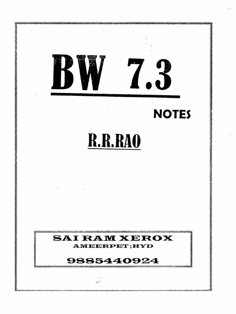 New BW 7.3 | PDF
